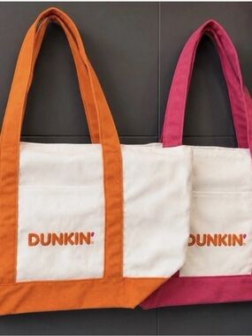 2026 Dunkin Donut Day Limited Edition Tote Bag Set Orange White Pink White NEW